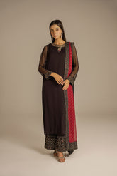 3 Piece Chiffon Embroidered Suit (FL0046)